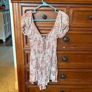 Angie Red and White Floral Jumpsuit